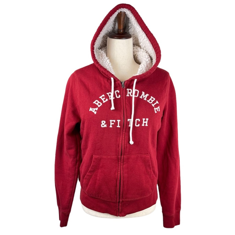 Abercrombie Fitch womens fleece lined hooded zip up size S
